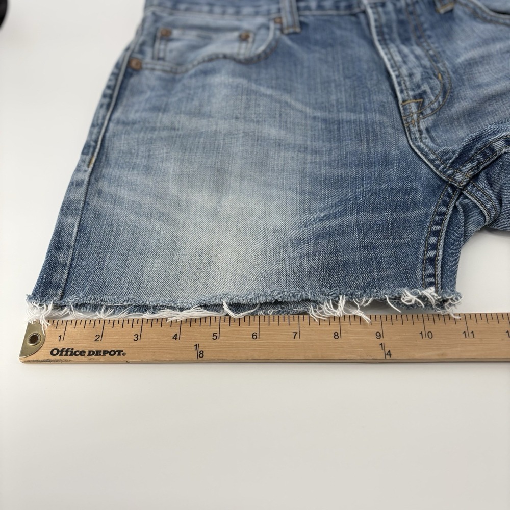 American Eagle Mens Distressed Cut Off Denim Shorts Blue Size 33 Slim Straight - Picture 13 of 13